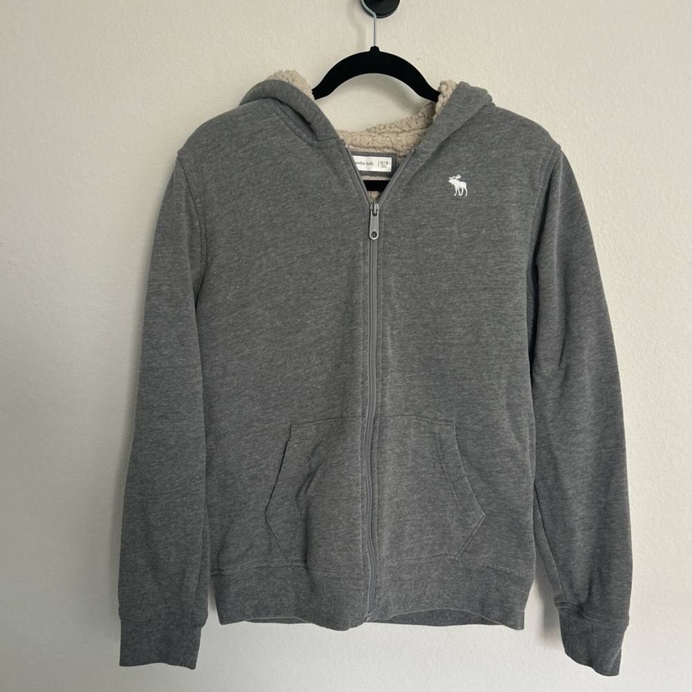 Abercrombie Kids Gray Fleece-Lined Hoodie